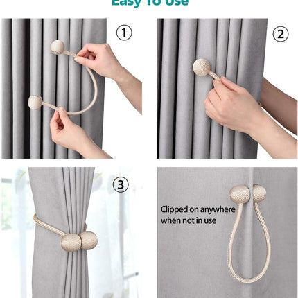 1 pair magnetic curtain Tie Knot ,decorative rope holdback holder for home window drapries hooks