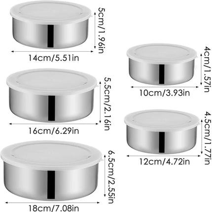 5 Pcs Stainless Steel Food Storage Box Set – Airtight, Leak-Proof Kitchen Containers