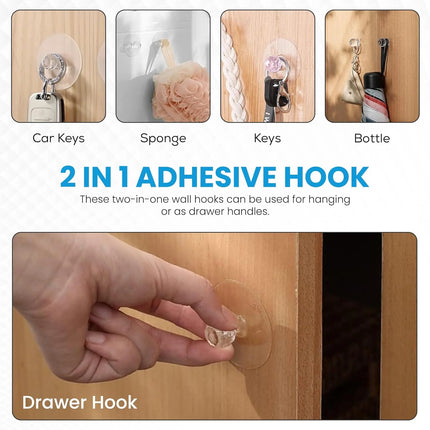 Crystal Wall Hooks – 4 Pcs Adhesive Diamond Hooks for Clothes, Bags & Towels