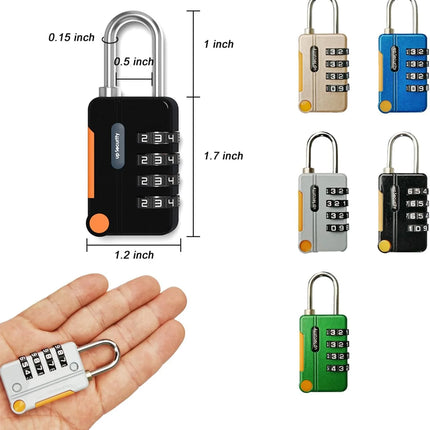 Lock 4 Digits Combination Mini Size Padlock Waterproof Outdoor Heavy Duty