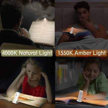 Rechargeable Book Reading Light with Brightness Adjustable for Eye-Protection
