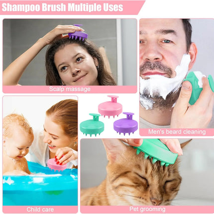Soft Silicone Shampoo Brush, Hair Scrubber for Exfoliation - 1 Pcs