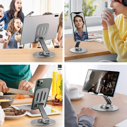 Universal Metal Cell Phone Stand, Multi-Angel Adjustable 360° Rotation