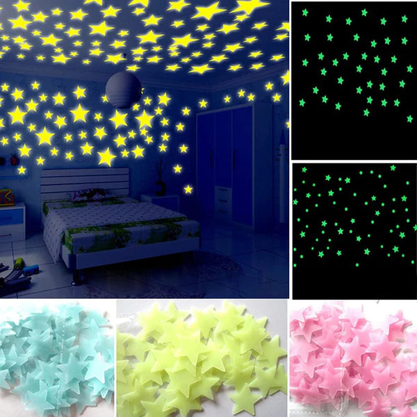 100 Pcs Luminous Stars-for Home Decor
