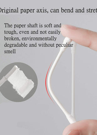200 Pieces Cotton Swabs, Double Spiral Tipped with Paper Stick