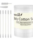 200 Pieces Cotton Swabs, Double Spiral Tipped with Paper Stick