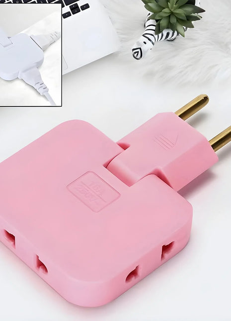 3-in-1 Foldable Multi-Socket Plug Rotatable 180°