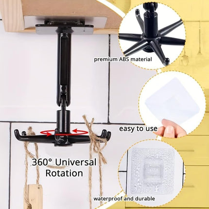 360 Degrees Rotating Folding Hook Self-Adhesive 180 Degrees Vertical Flip Hook