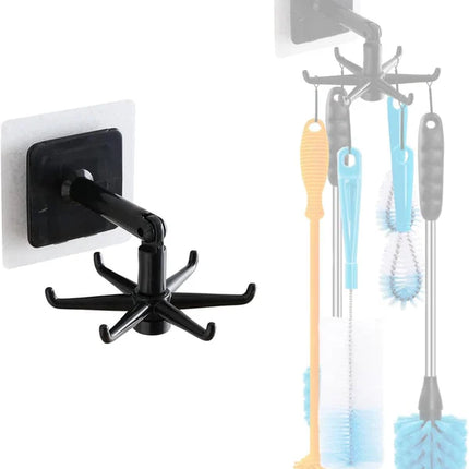 360 Degrees Rotating Folding Hook Self-Adhesive 180 Degrees Vertical Flip Hook