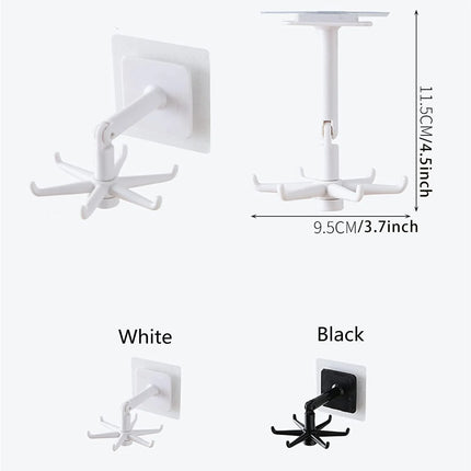 360 Degrees Rotating Folding Hook Self-Adhesive 180 Degrees Vertical Flip Hook