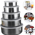 5 Pcs Stainless Steel Food Storage Box Set – Airtight, Leak-Proof Kitchen Containers