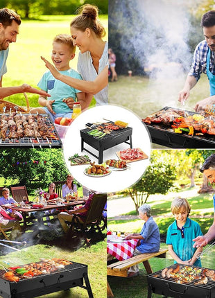Barbeque Grill Portable Camping Grill 37 cm x 27 cm x 19 cm for Garden