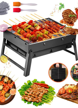 Barbeque Grill Portable Camping Grill 37 cm x 27 cm x 19 cm for Garden