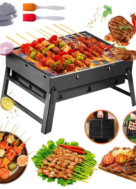 Barbeque Grill Portable Camping Grill 37 cm x 27 cm x 19 cm for Garden