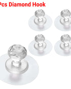 Crystal Wall Hooks–4 Pcs Adhesive Diamond Hooks