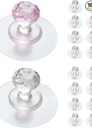 Crystal Wall Hooks–4 Pcs Adhesive Diamond Hooks