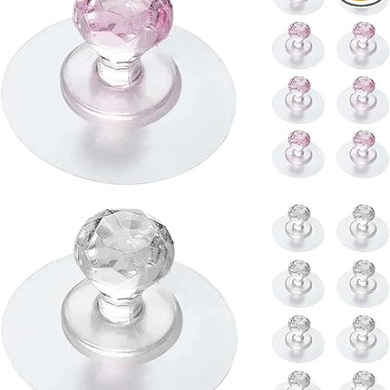 Crystal Wall Hooks – 4 Pcs Adhesive Diamond Hooks for Clothes, Bags & Towels