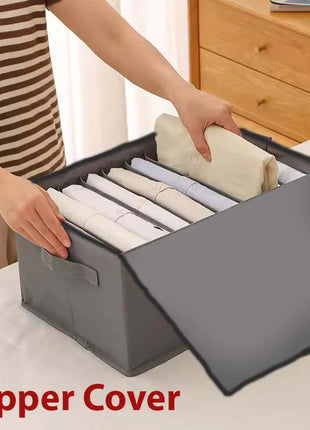 Full Zipper 9-Grid Drawer Clothes Organizer
