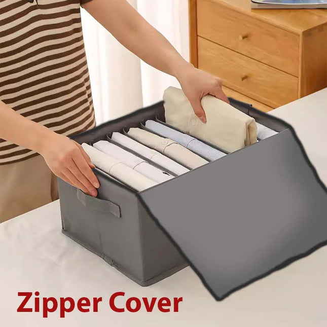 Full Zipper 9-Grid Drawer Clothes Organizer for Wardrobe & Folded Clothes