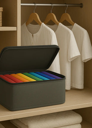 Full Zipper 9-Grid Drawer Clothes Organizer