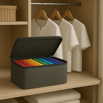 Full Zipper 9-Grid Drawer Clothes Organizer for Wardrobe & Folded Clothes