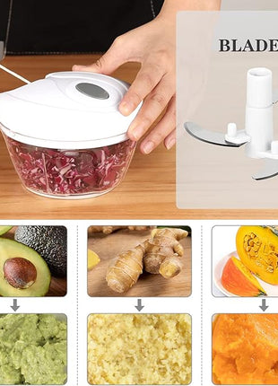 Hand String Vegetable Chopper Onions Cutter for Vegetable Fruits Nuts