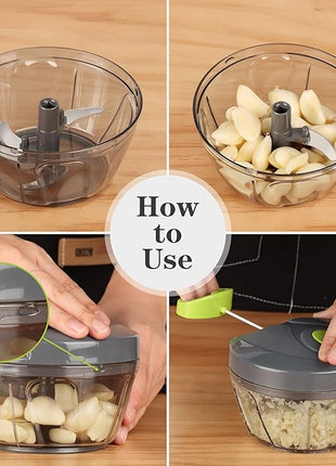 Hand String Vegetable Chopper Onions Cutter for Vegetable Fruits Nuts