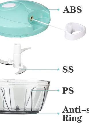 Hand String Vegetable Chopper Onions Cutter for Vegetable Fruits Nuts