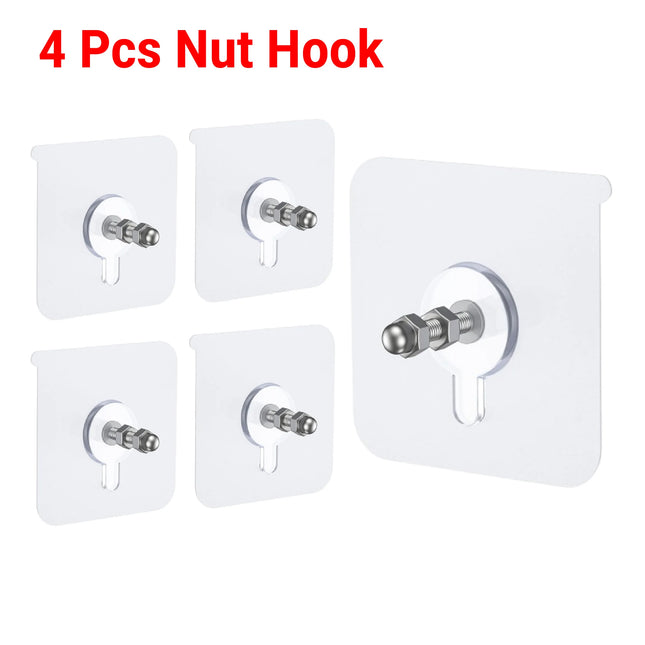 Heavy Duty Adhesive Hooks, Wall Hooks for Hanging 4 Pcs