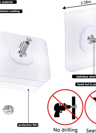 Adhesive Wall Hooks for Hanging 4 Pcs