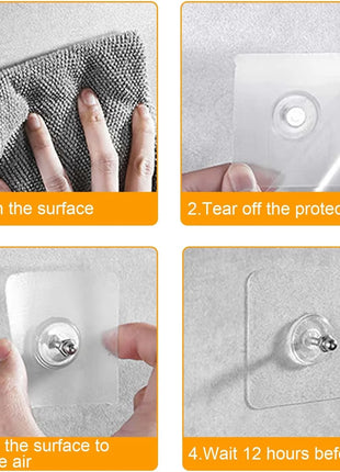 Adhesive Wall Hooks for Hanging 4 Pcs