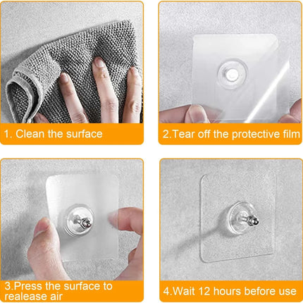 Heavy Duty Adhesive Hooks, Wall Hooks for Hanging 4 Pcs