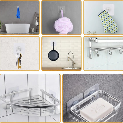 Heavy Duty Adhesive Hooks, Wall Hooks for Hanging 4 Pcs