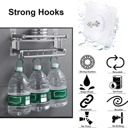 Heavy Duty Adhesive Hooks, Wall Hooks for Hanging 4 Pcs
