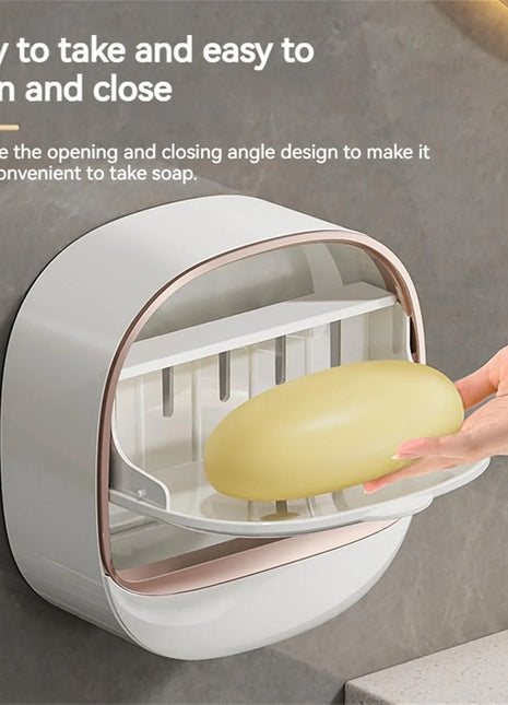 Luxury Soap Holder Soap Box with Flip Lid for Bathroom