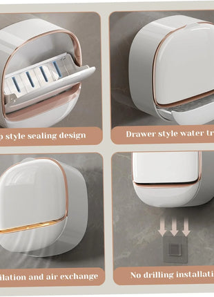 Luxury Soap Holder Soap Box with Flip Lid for Bathroom