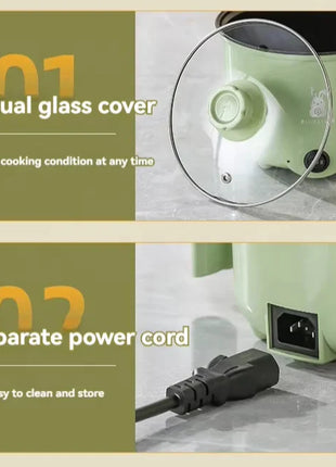 Mini Electric Cooker – Portable Non-Stick Travel Pot for Rice, Ramen & Pasta (Multi-Functional Quick Cooker)