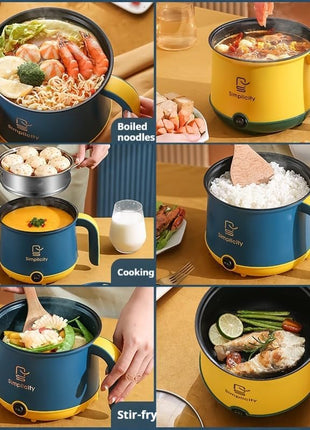 Mini Electric Cooker – Portable Non-Stick Travel Pot for Rice, Ramen & Pasta (Multi-Functional Quick Cooker)