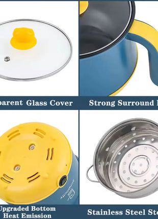 Mini Electric Cooker – Portable Non-Stick Travel Pot for Rice, Ramen & Pasta (Multi-Functional Quick Cooker)