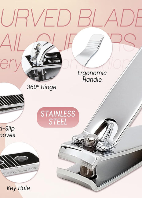 Nail Cutting Clippers Pedicure Manicure Tool (Stainless Steel)