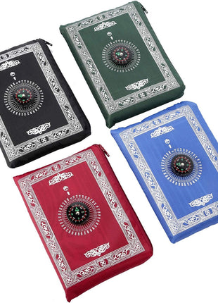 Portable Polyester Pocket Travel Prayer Mat with Compass