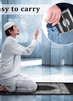 Portable Polyester Pocket Travel Prayer Mat with Compass