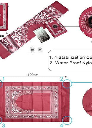 Portable Polyester Pocket Travel Prayer Mat with Compass