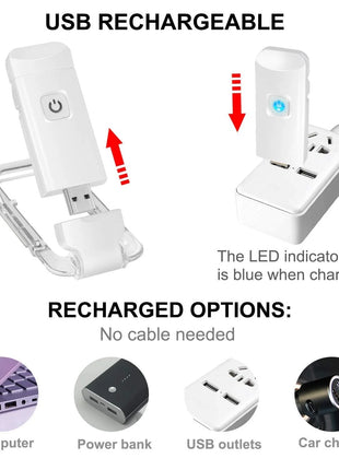 LED Book Reading Light – USB Rechargeable