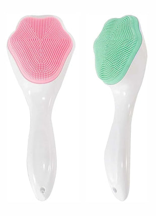 Silicone Body Scrubber - Facial Skin Cleansing Brush and Massaging Tool with Soft Brush