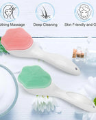 Silicone Body Scrubber - Facial Skin Cleansing Brush and Massaging Tool with Soft Brush