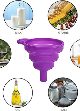 Silicone Collapsible Portable Folding Funnel-Transfering Liquid & Powder