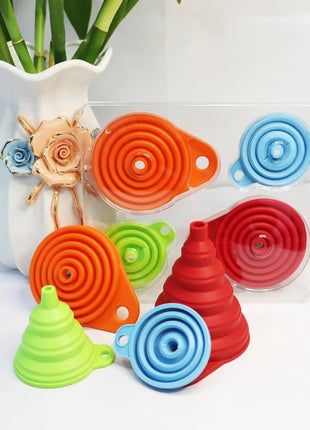 Silicone Collapsible Portable Folding Funnel-Transfering Liquid & Powder