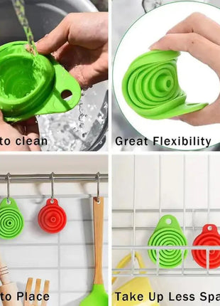 Silicone Collapsible Portable Folding Funnel-Transfering Liquid & Powder
