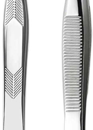 Silver Tone Stainless Steel Long Tweezers for Eyebrows Hair Removal